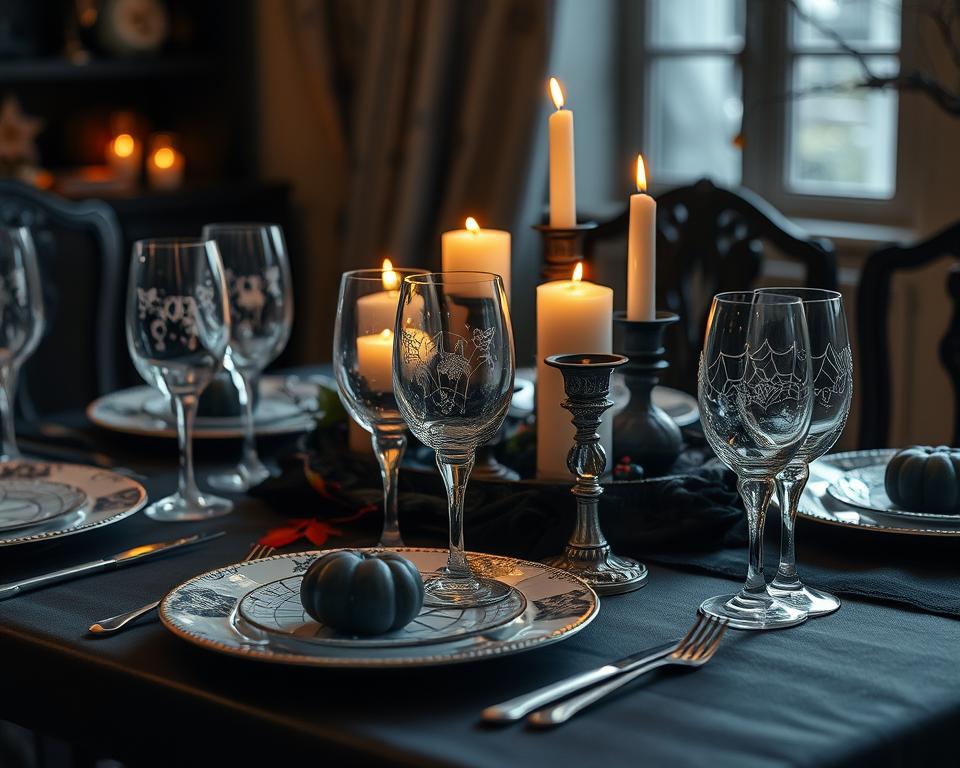 ghostly glassware and haunted plates