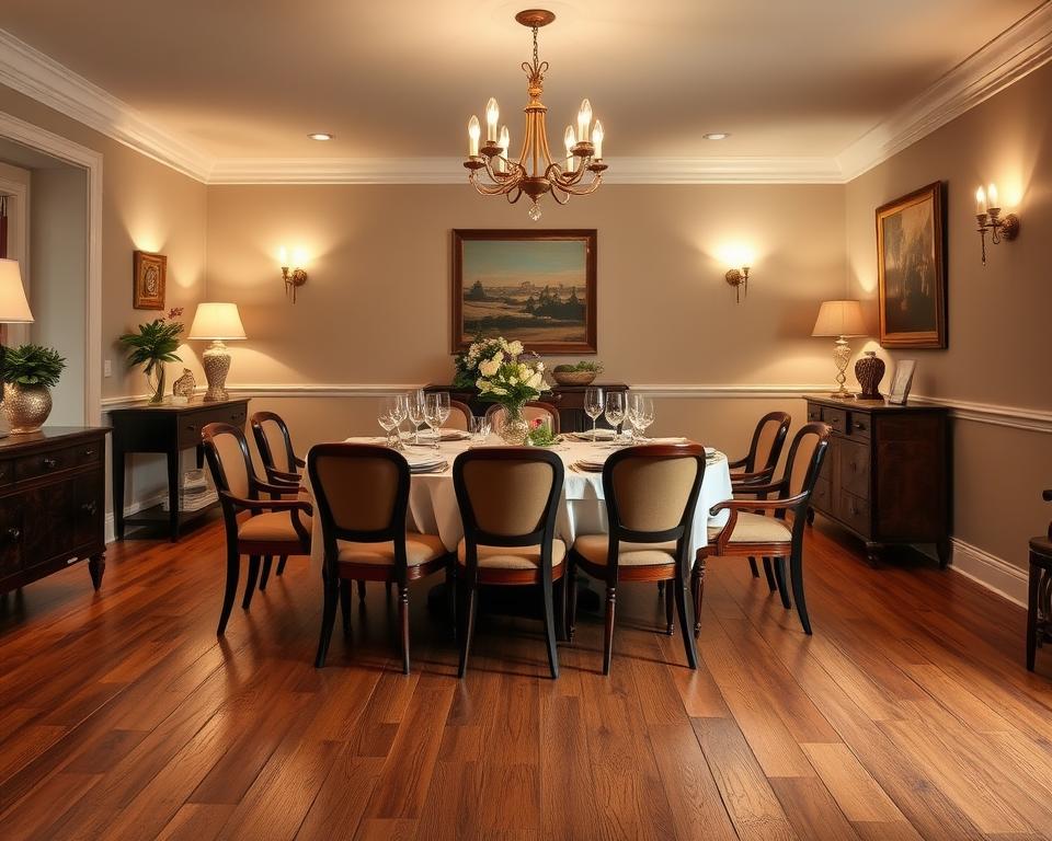 oak hardwood floors for dining room