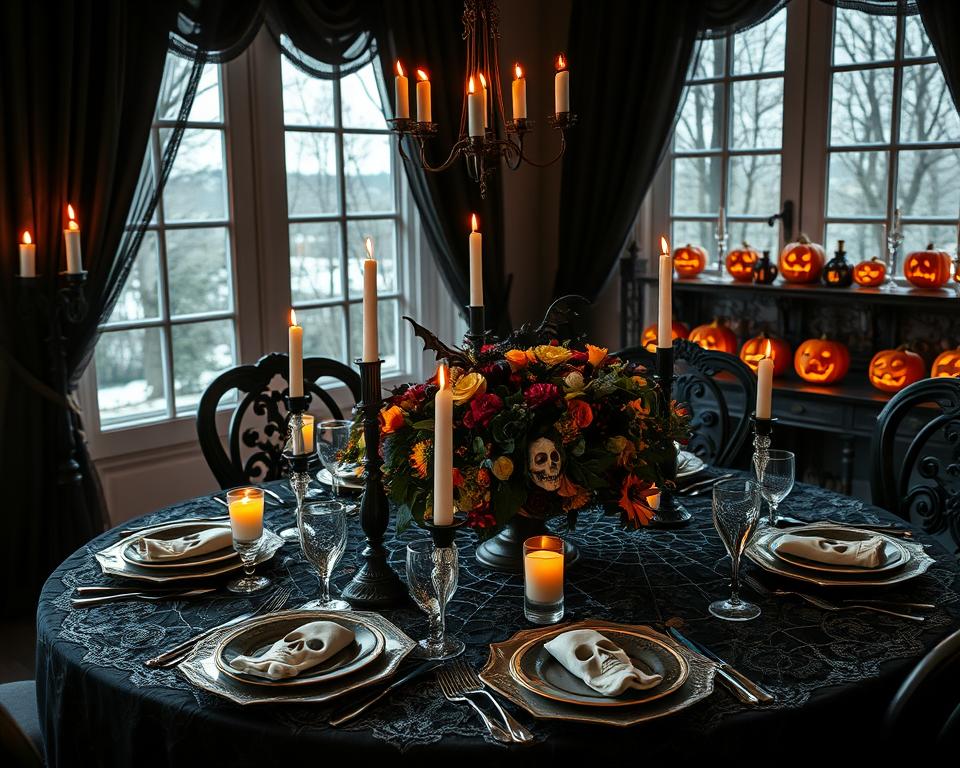 spooky elegance halloween dining room